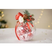 Idea Regalo Natale - Sfera palla di natale con decorazioni e cioccolatini