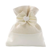 ULTIMI PEZZI 15 Sacchettini portaconfetti in cotone beige Piatto 10x12 cm PREZZO PER TUTTI