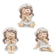 Bomboniere 2025 Magnete Bambina seduta con ghirlanda di fiori
