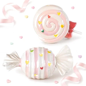 Bomboniera 2026 Battesimo e Nascita Femmina LED Candy & Lollipop in Porcellana Luce LED
