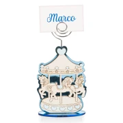 Bomboniere Battesimo e Nascita Maschio 2026 Linea Carosello Clip Segnaposto OFFERTISSIMA