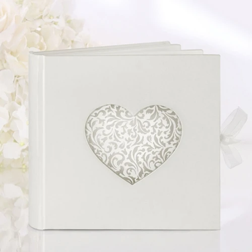 guest book 60 pag. con cuore traforato