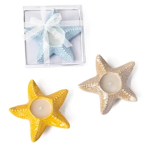 Bomboniere Linea Star 2026 Portacandela Stella marina in porcellana brillante