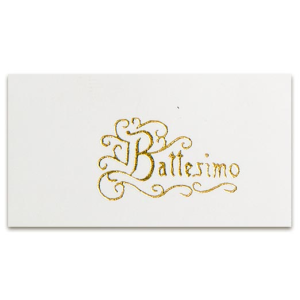 Bigliettini Bomboniere Battesimo scritta oro