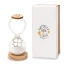 Bomboniere 2026 Linea Temps Clessidre con base in legno e ciondolo quadrifoglio