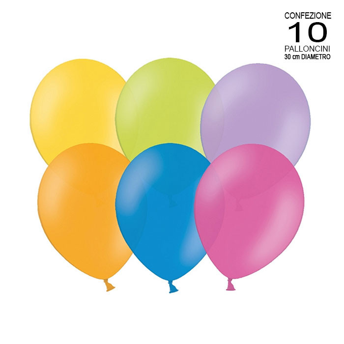 confezione 10 palloncini colorati assortiti 30 cm Per