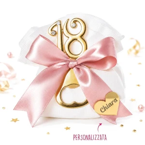 Bomboniere 18° Compleanno Apribottiglia in metallo dorato con strass