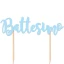 Cake Topper per battesimo e nascita maschio scritta Battesimo azzurra