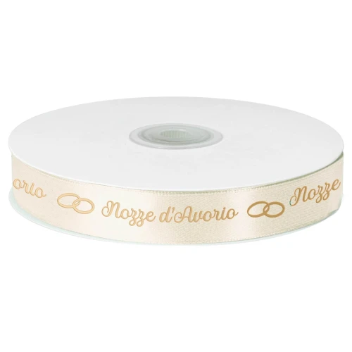 rotolo nastro \"Nozze d\'Avorio\" 15 mm x 10 mt