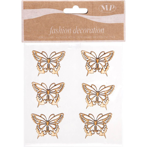 applicazione farfalle in legno adesive 6 pezzi