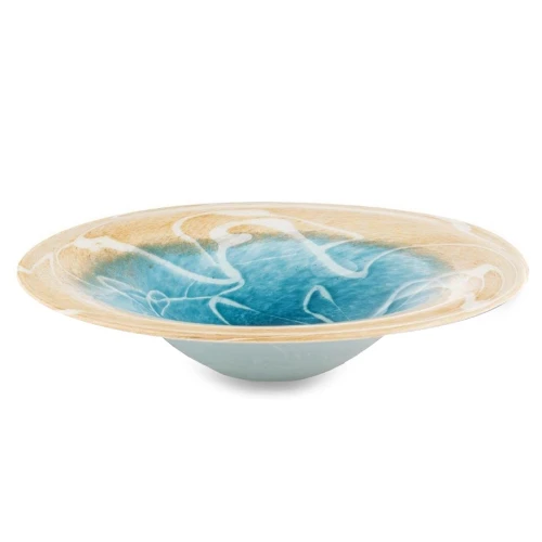 Centrotavola bicolore beige-blu diametro 40 cm