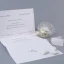 Partecipazione Nozze Elegante con effetto pelle bianca - Casablanca