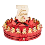 Torta Bomboniere Laurea da 20 Fette con Gufetti e pergamena
