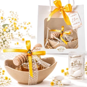 Bomboniera KIT miele biologico con ciotolina e spargimiele con confezione