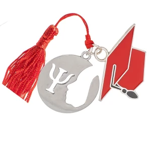 Bomboniere Laurea 2026 Ciondoli in zama cappellino e ciondolo Psicologia con nappina rossa