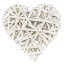 Cuore in legno intrecciati di vimini bianco per decorazione
