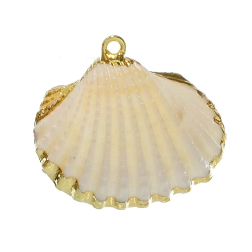 Ciondolo Conchiglia vera finitura oro per Bomboniere tema mare