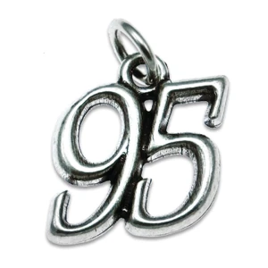 Ciondolo Numero 95 in argento per bomboniere idea originale compleanno anniversario