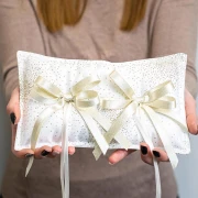 Cuscino Portafedi Matrimonio glitter oro - Alta Qualità