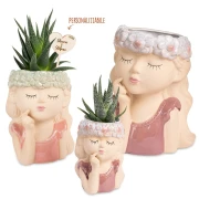 Bomboniere 2027 Vaso Ragazzina con ghirlanda di fiori