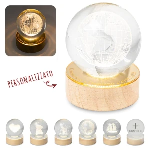 Bomboniere 2027 Comunione Sfera LED Mappamondo Tema Viaggio personalizzabile