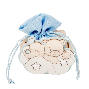 Bomboniere Battesimo e Nascita Maschio 2026 Linea Two Stars Scatolina Portaconfetti a forma orsetto su nuvola