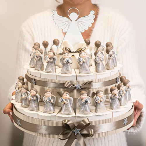 Torta Bomboniere da 35 Fette con angeli personalizzabile