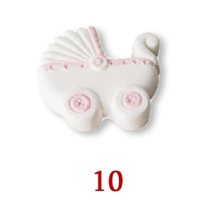 Gessetti Decorativi per Applicazione Bomboniere 10 Carrozzina Rosa