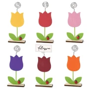 Segnaposto Fiori Tulipani colorati con Clip