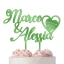 Cake Topper Nozze di Smeraldo 40 Anniversario in Plexiglass Verde