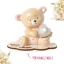 Bomboniera 2027 Battesimo e Nascita Femmina Orsetto Linea PELUCHE in Porcellana Luce LED con Cuore Glitter Personalizzabile