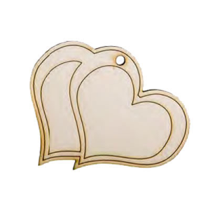 ciondolo cuori in legno