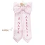 Fiocco Nascita rosa e bianco con orsetto e punto croce