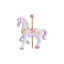 Bomboniera battesimo bimba cavallino giostra rosa