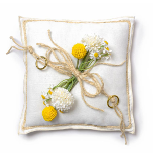 Cuscino Portafedi Matrimonio con fiori di campo - Alta Qualità