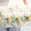 Torta bomboniere con Angeli magnete verde 20pz personalizzabile