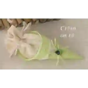 ULTIMI 8 Bomboniera Cono Portaconfetti Shabby Chic Verde 15 cm PREZZO PER TUTTI