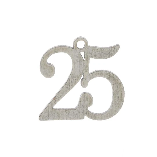 ciondolo bomboniere numero 25 per nozze argento