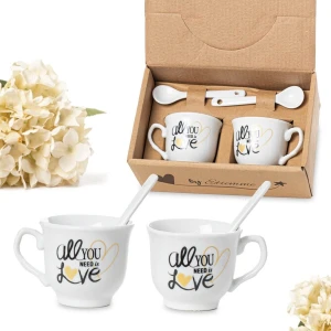 Linea IBIS Set tazzine da caffè in porcellana “All You Need Is Love”