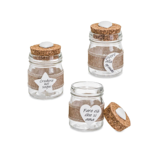 Bomboniere Barattolini vetro shabby piccolo