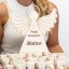 Torta bomboniere con Angeli magnete beige personalizzabile
