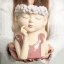 Bomboniere 2027 Vaso Ragazzina con ghirlanda di fiori