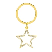 Ultimi 18 pezzi Portachiavi Stella Strass Oro