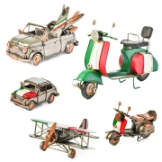 Bomboniere modellini in metallo artigianali vespa 500 e aeroplano