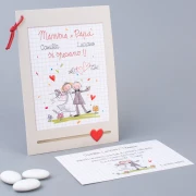 Partecipazione Matrimonio Originale Simpatica Sposini - Pettirosso