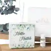 Bomboniere 2026 Tema Eucalipto Profumatore a LED Personalizzabile