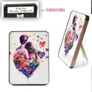 Bomboniere Matrimonio 2026 Quadro coppia innamoarata con effetto pietra luminosa in rilievo personalizzabile