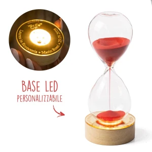 Bomboniere 2026 Laurea Clessidra con base LED personalizzabile