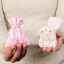 Bomboniere 2027 Scatoline Sacchettini Linea Pinco Cuori Battesimo o Nascita femmina rosa orsetti o elefantini