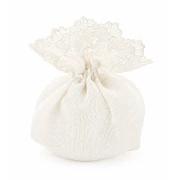 ⚡OFFERTISSIMA Sacchetto Portaconfetti Linea Domitilla Bianco con Pizzo Ricamato